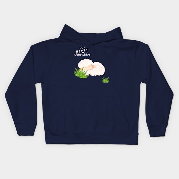 What A Happy Little Sheep | White Writing Kids Hoodie by Bread of Life Bakery & Blog